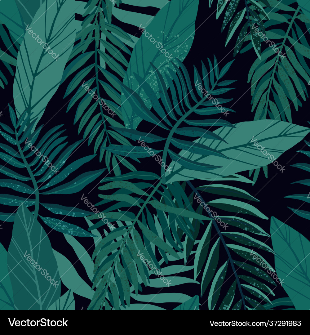Tropical Palm Leaf Pattern Vector Image