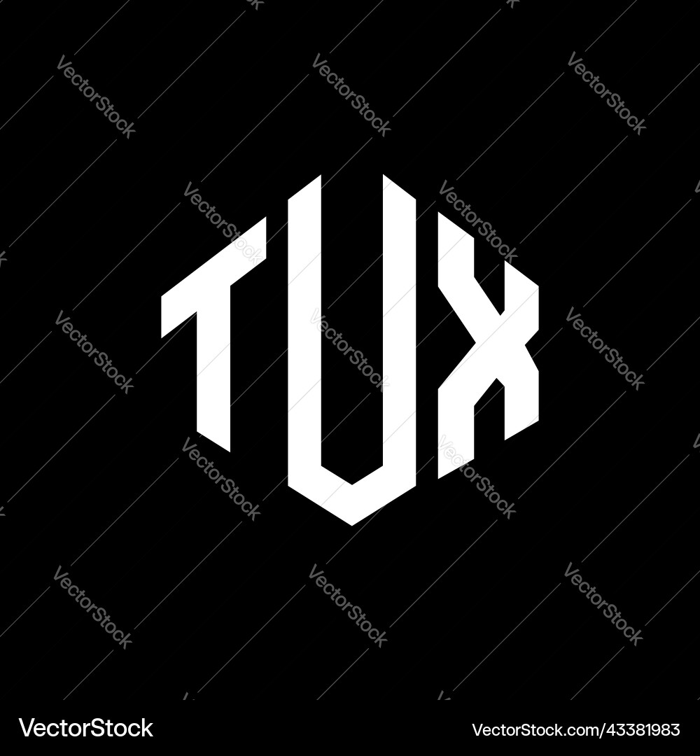 Tux letter logo design with polygon shape vector image