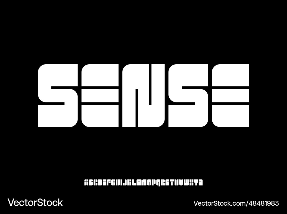 Unique fat retro style alphabet display font Vector Image