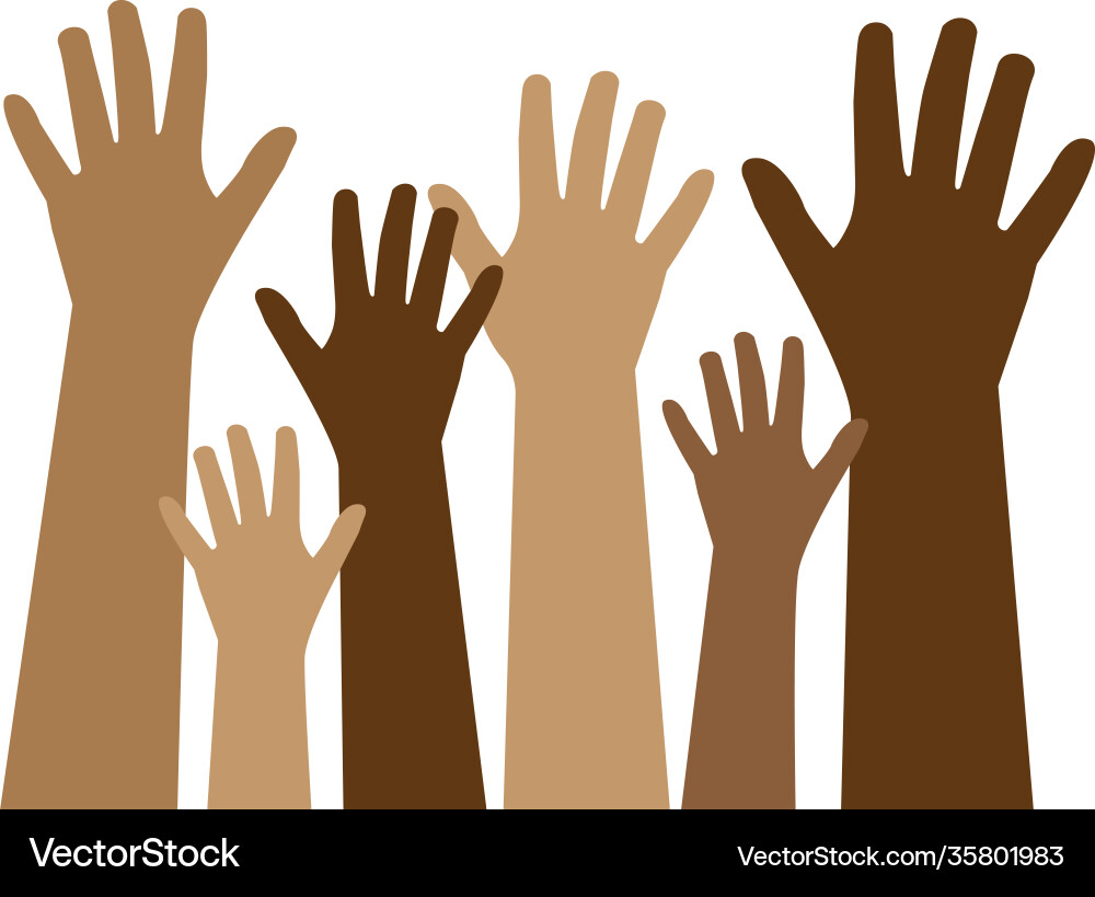 Unity in Diversity: Human Hands Vector Image