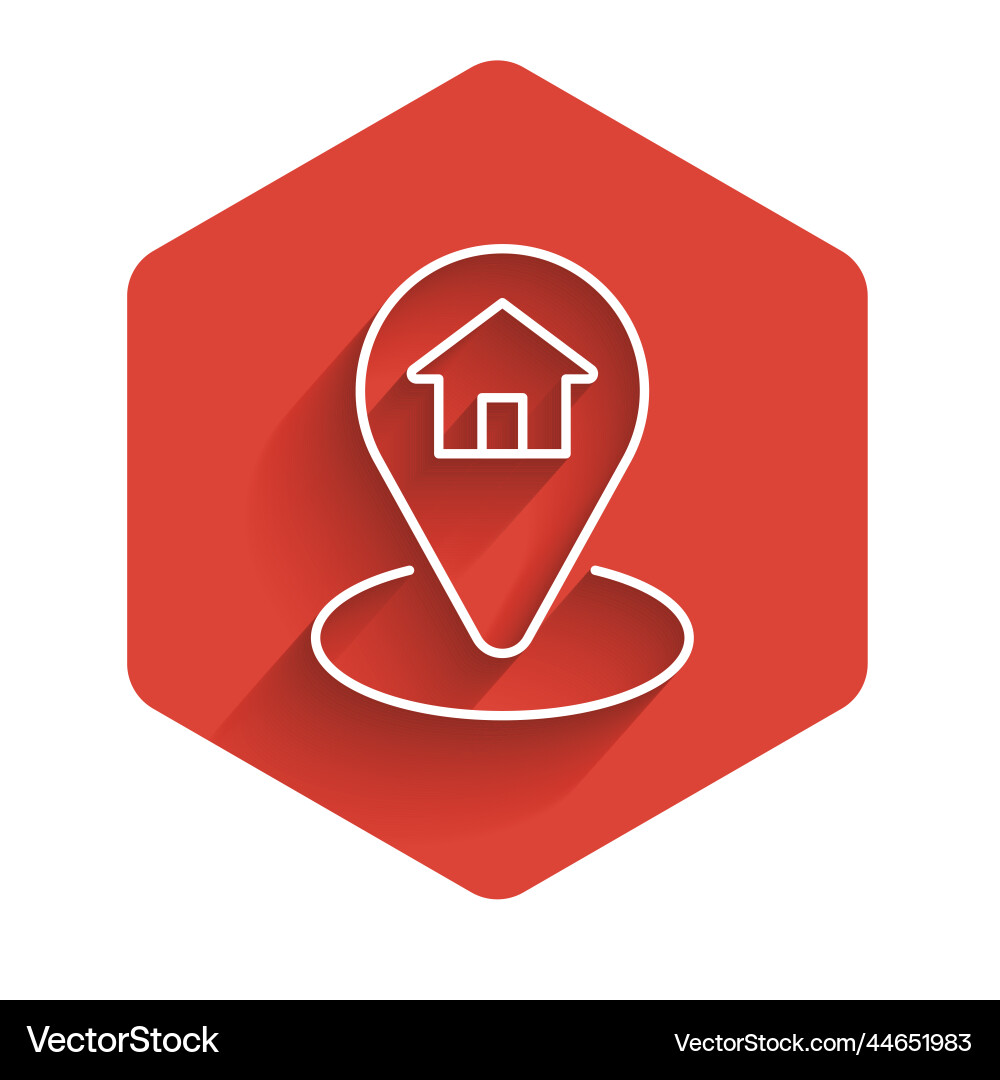 White line map pointer with house icon isolated White line map pointer with house icon isolated vector image