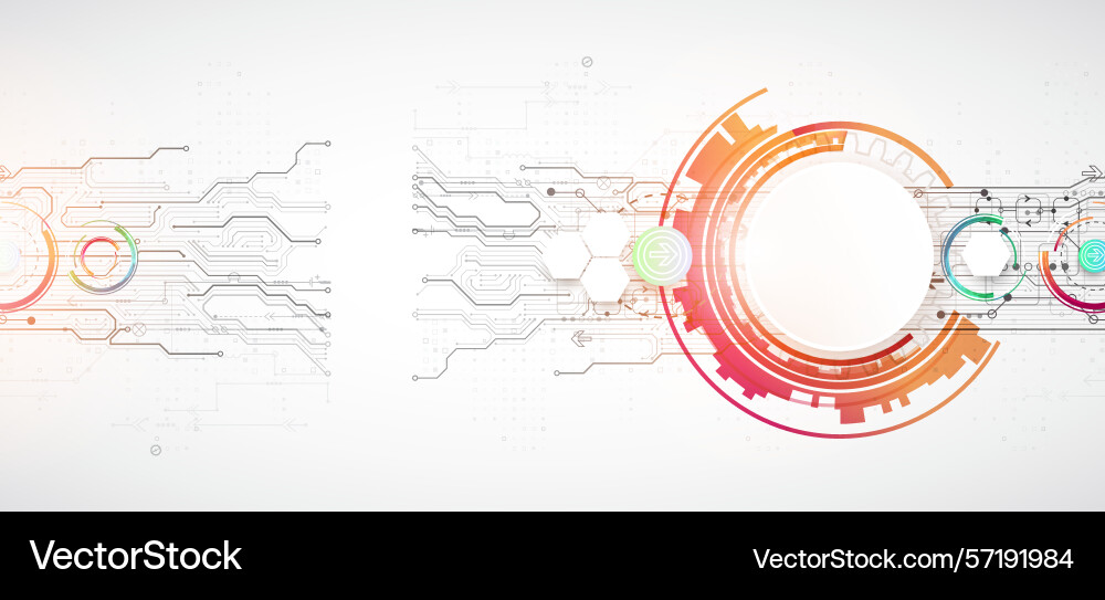 Abstraction on the theme of tech circles Abstraction on the theme of tech circles Vector Image