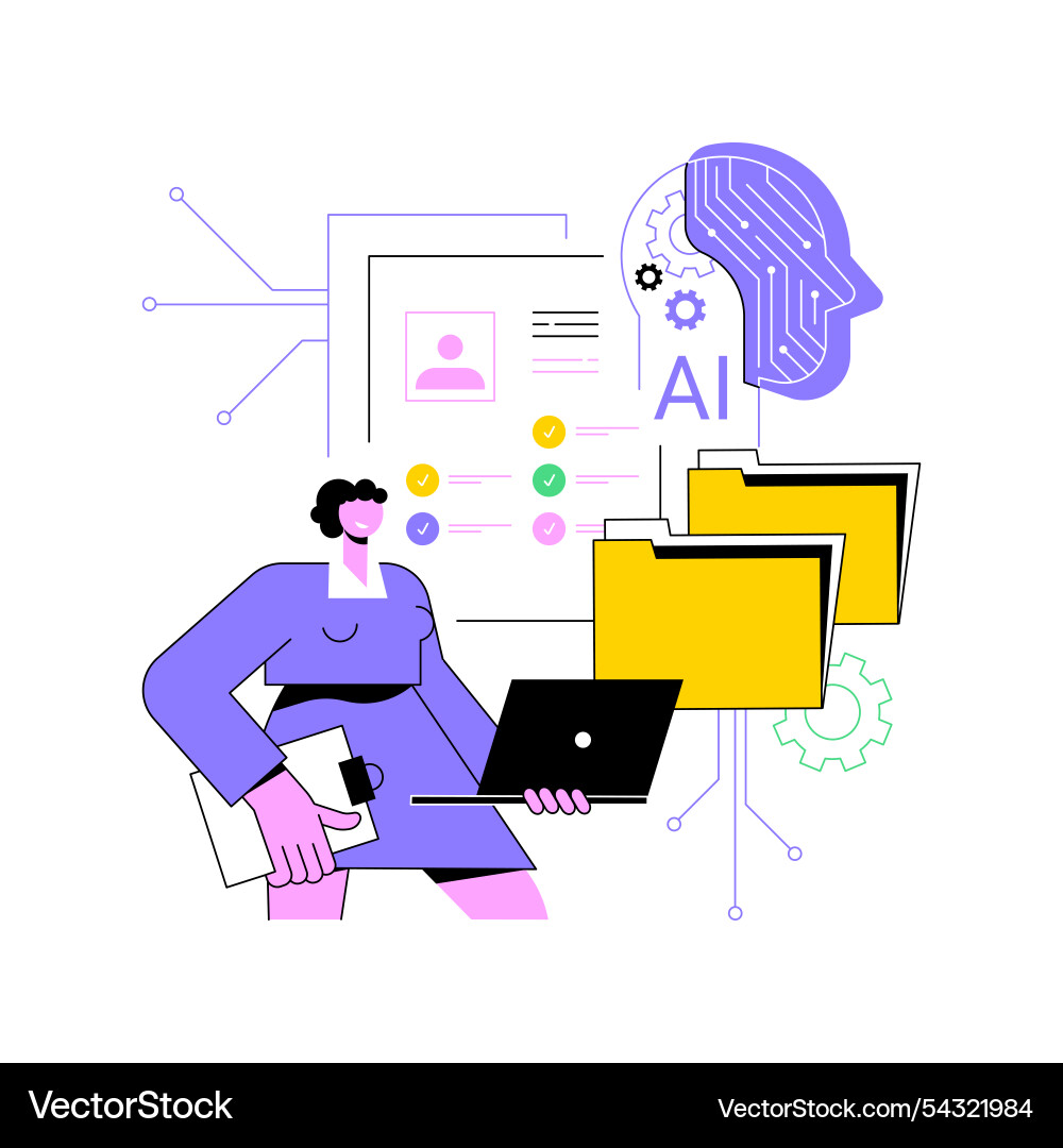 Ai-powered onboarding process abstract concept Ai-powered onboarding process abstract concept vector image