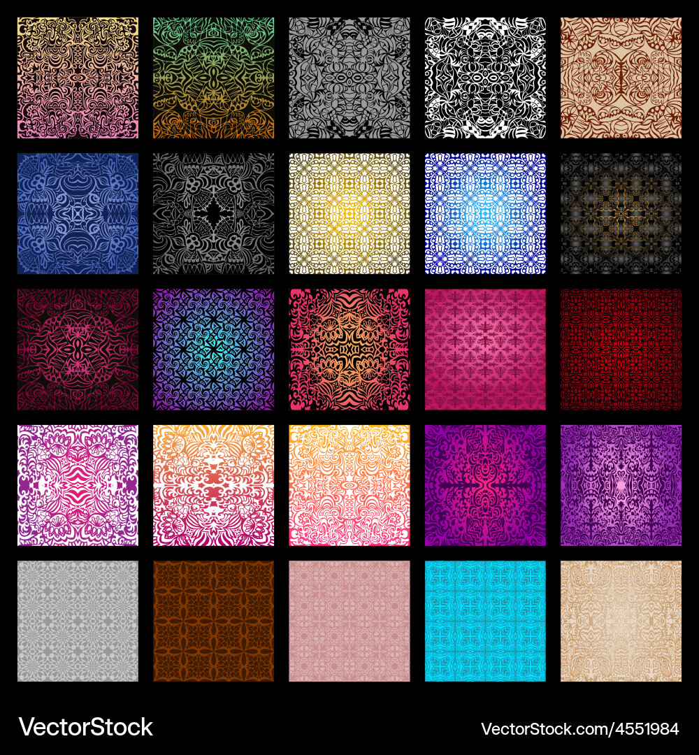 Big collection of seamless patterns vector image