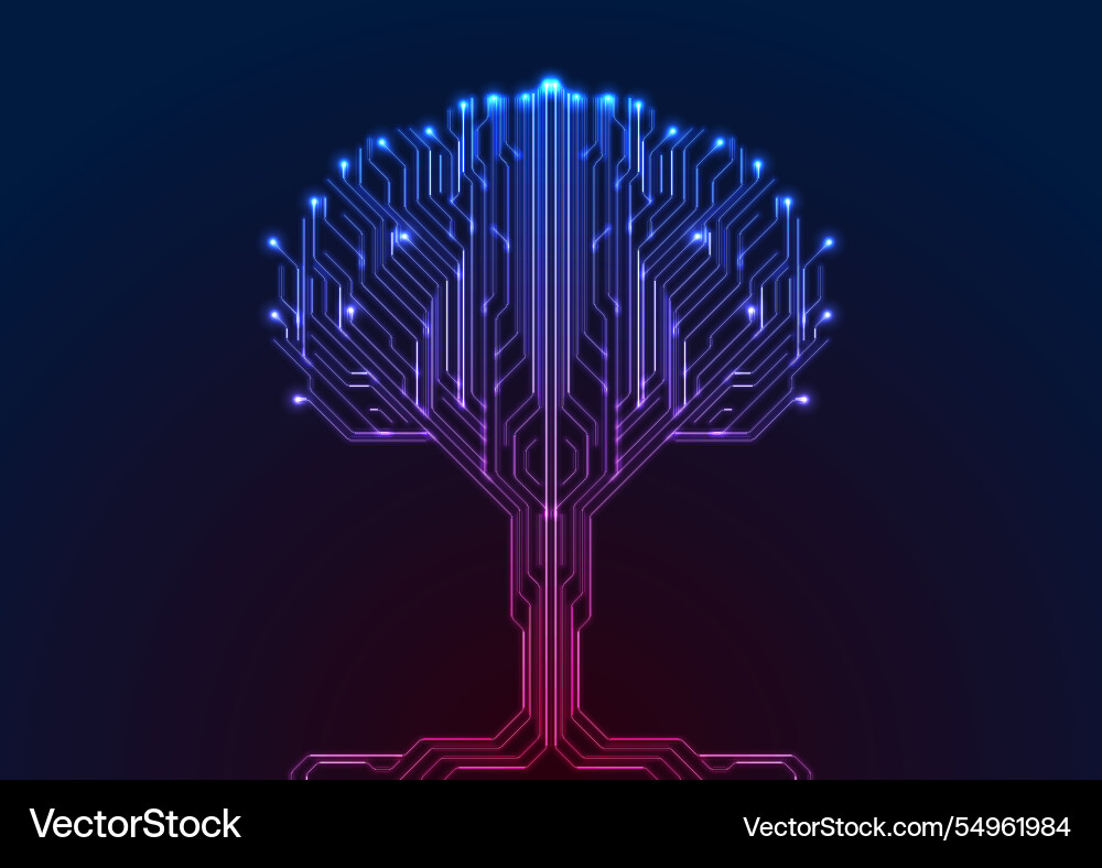 Circuit board neon lines pattern in the shape Circuit board neon lines pattern in the shape vector image