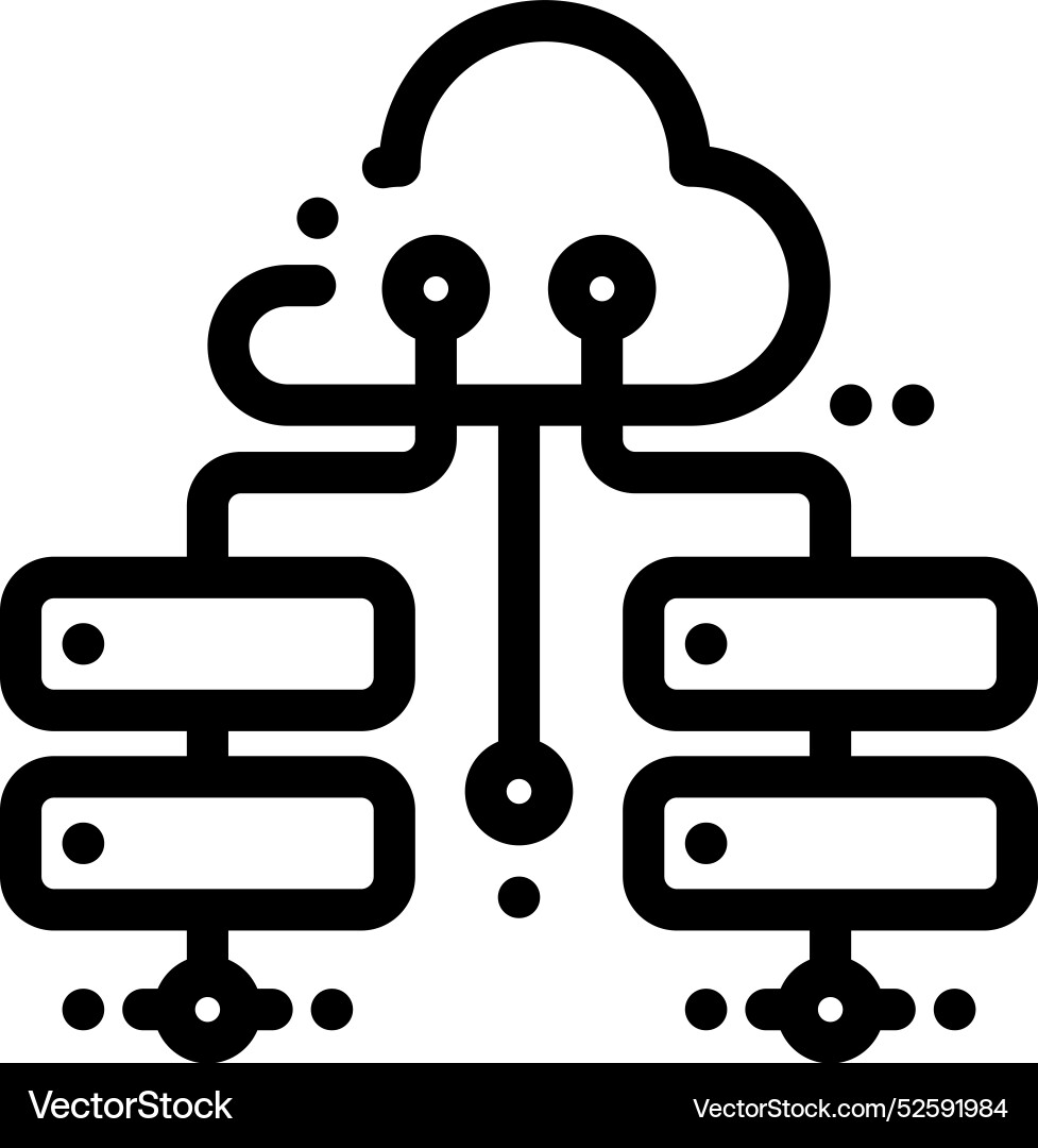 Cloud server icon thin linear style design Cloud server icon thin linear style design vector image