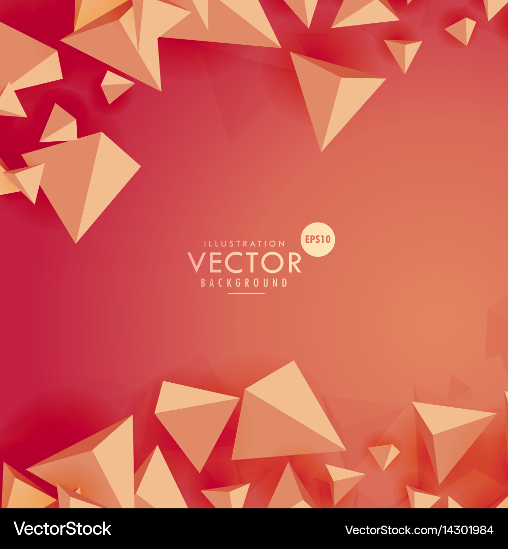 Dynamic 3D Red Triangle Background vector image