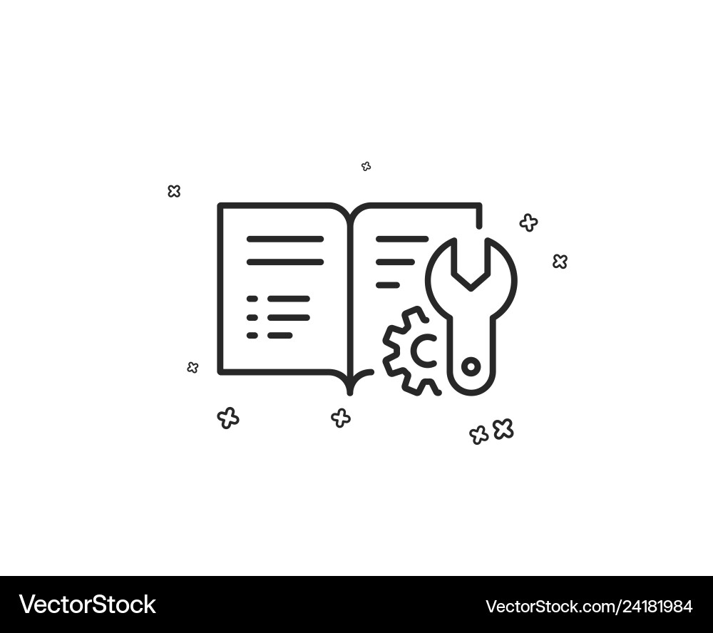 Engineering documentation line icon technical vector image
