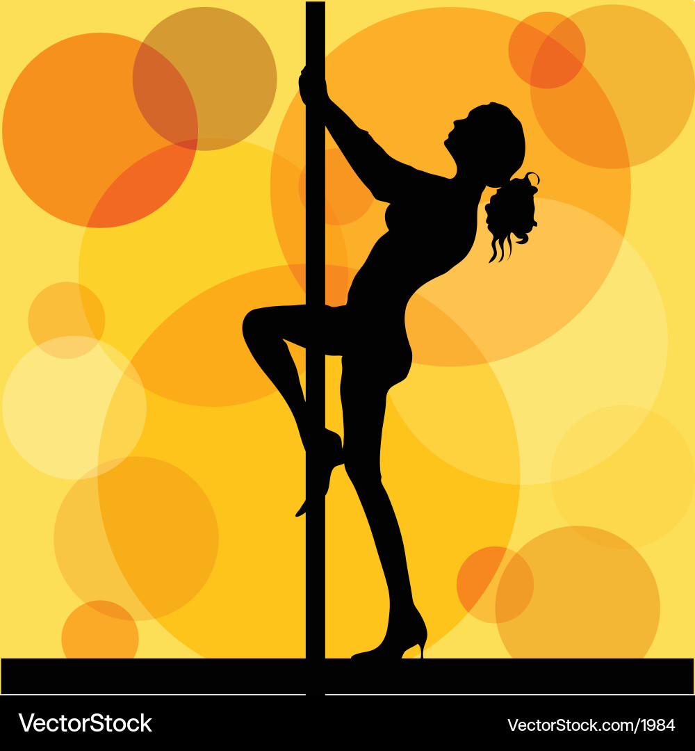 Female Dancer with Pole Vector Image