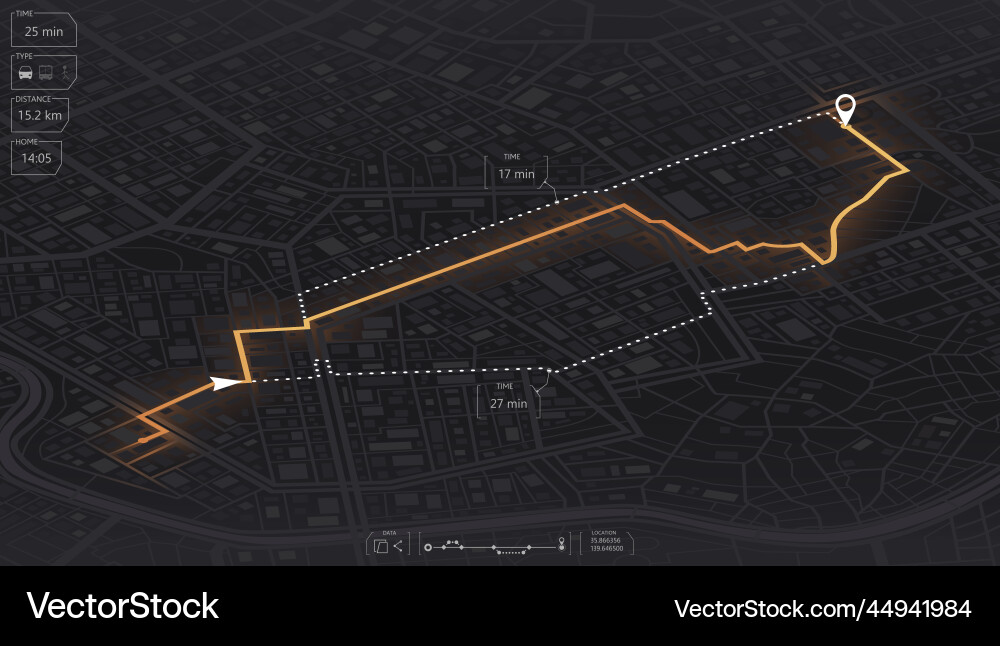Gps map navigation to own house view from above Gps map navigation to own house view from above vector image