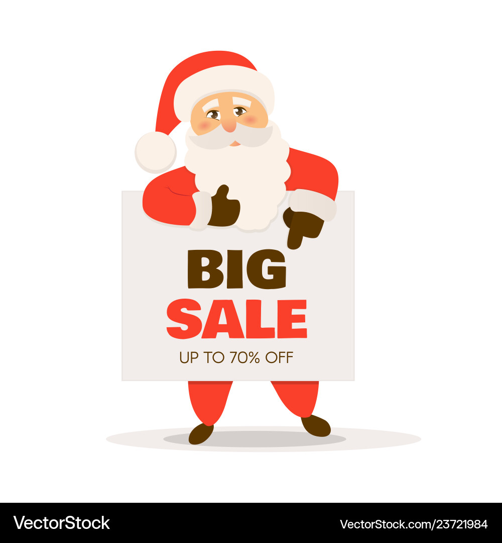 Großverkaufsbanner santa claus mit signboard Großverkaufsbanner santa claus mit signboard vektorbild
