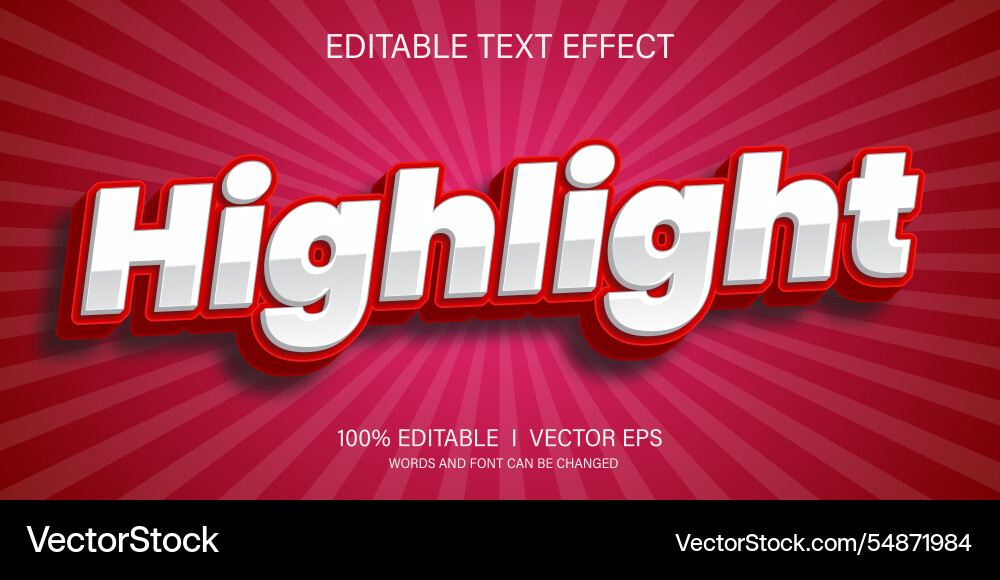 Highlight text effect with modern style design Highlight text effect with modern style design vector image