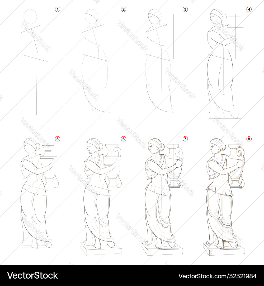 How to create step pencil drawing page How to create step pencil drawing page vector image