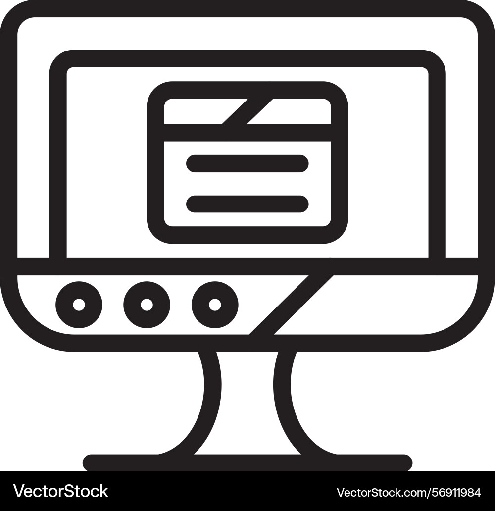 Learning management system lms linear style icon vector image