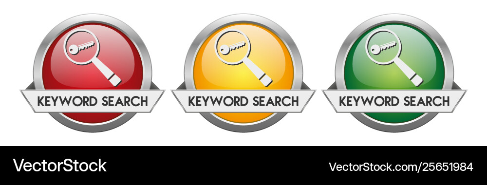 Modern button keyword search Vector Image