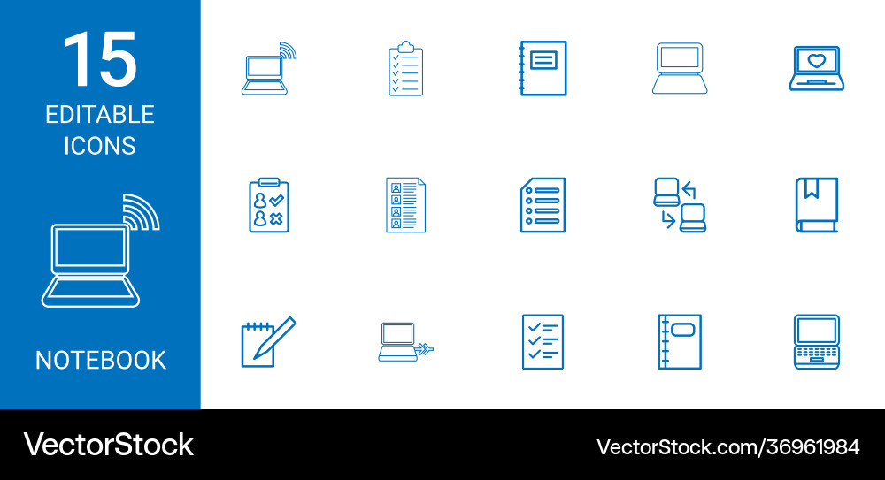 Notebook icons vector image