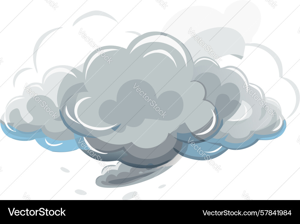 Plain grey overcast cloud simple weather element vector image