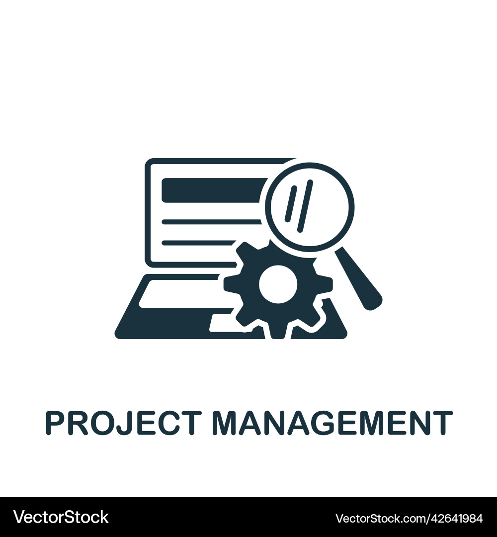 Project management icon monochrome simple web Project management icon monochrome simple web vector image