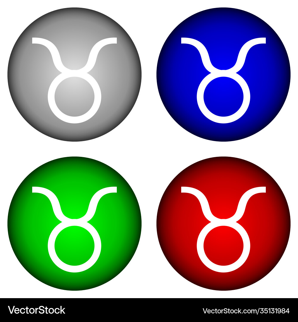 Set buttons with taurus symbols Set buttons with taurus symbols vector image