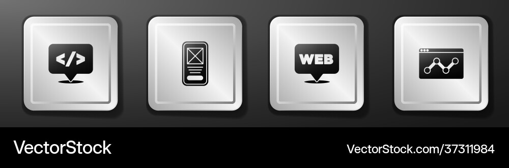 Set front end development ui or ux design web Set front end development ui or ux design web vector image