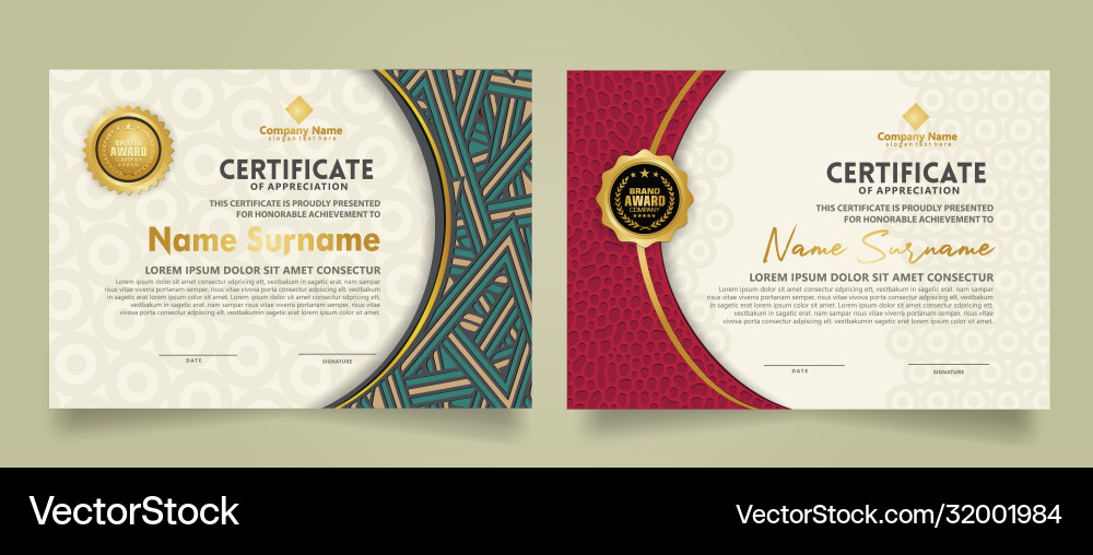 Set modern certificate template with dynamic Set modern certificate template with dynamic vector image