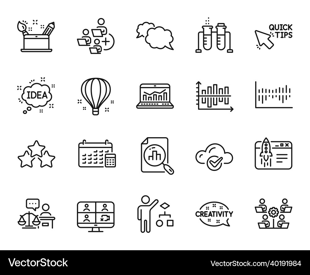 Set of creativity algorithm and messenger Set of creativity algorithm and messenger vector image