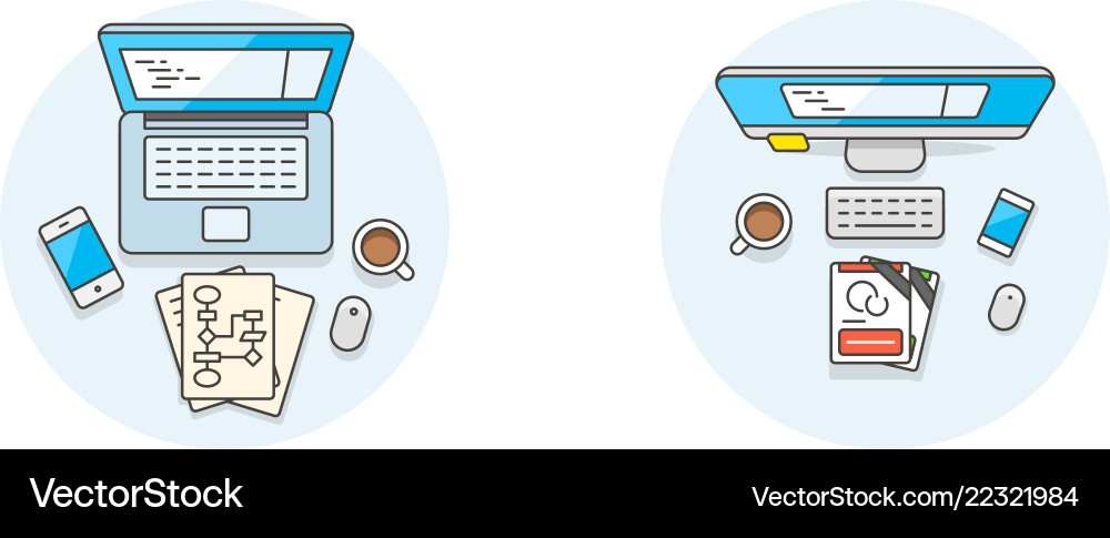 Set von Multicolor Computer-Programmierungs-Icons Vektorbild