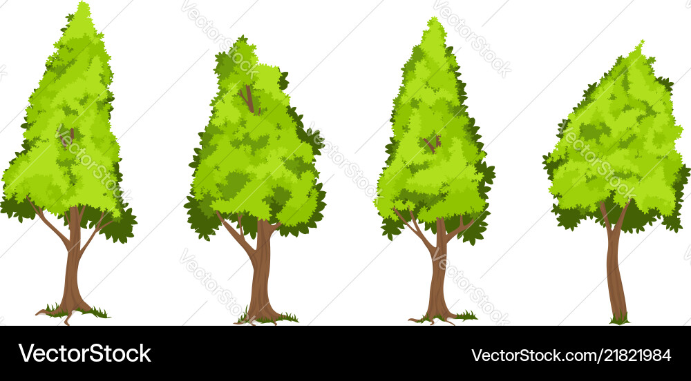 Trees set vector image
