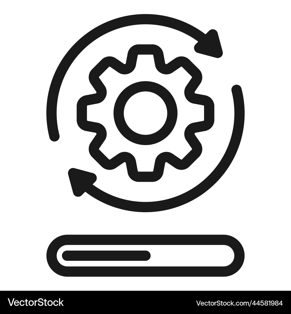 Update system line icon upgrade refresh Update system line icon upgrade refresh vector image