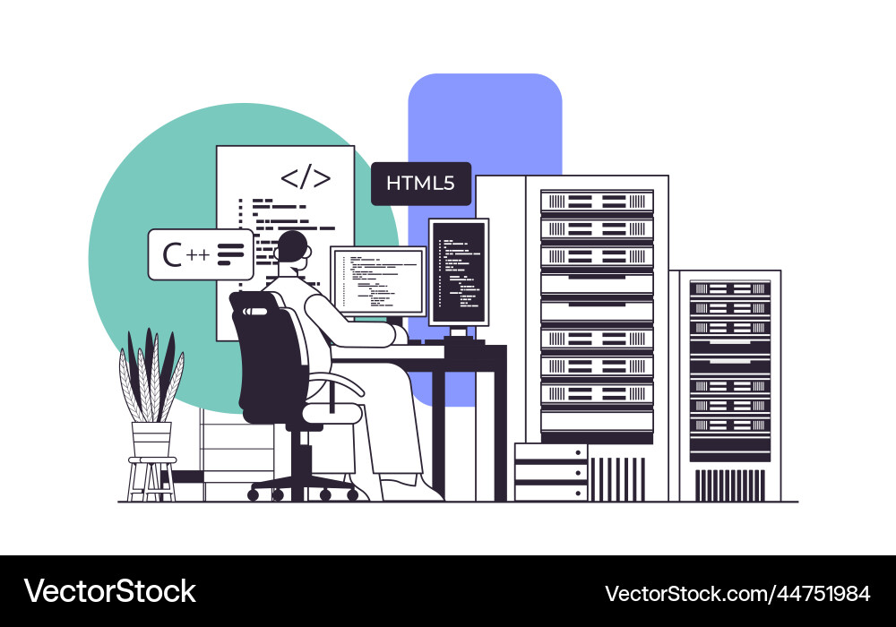 Web-Entwickler erstellen Programmcode auf Computer Web-Entwickler erstellen Programmcode auf Computer vektorbild