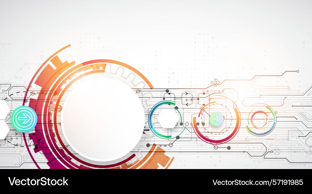 Abstraction on the theme of tech circles Abstraction on the theme of tech circles vector image