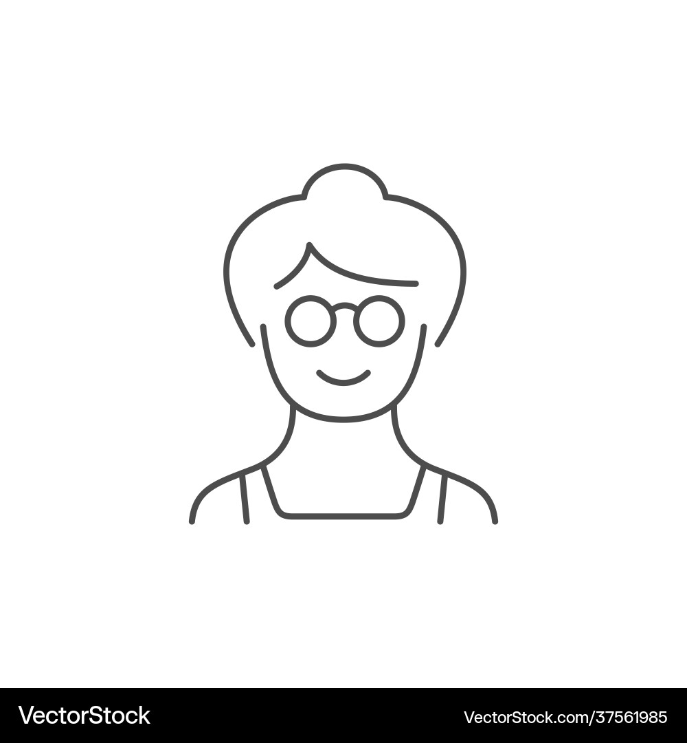 Alte Frau Linie Umriss Symbol Alte Frau Linie Umriss Symbol vektorbild