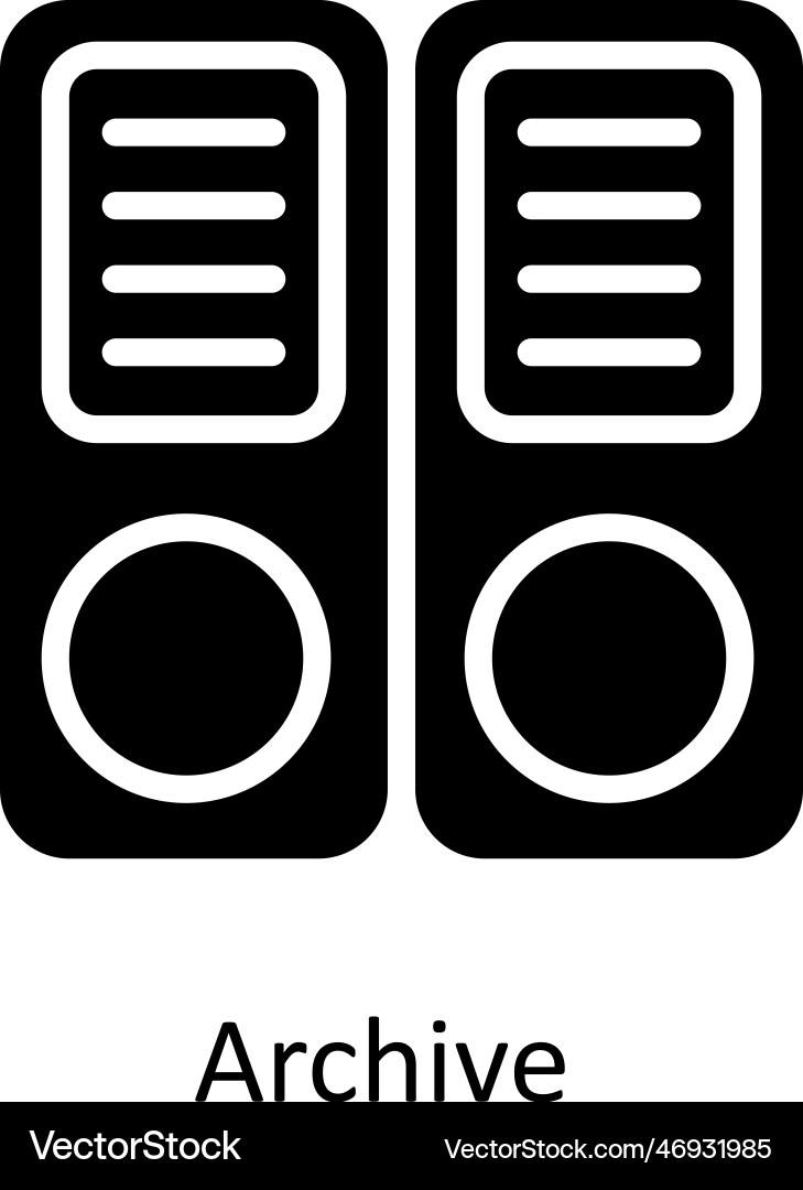 Archive solid icons simple stock vector image