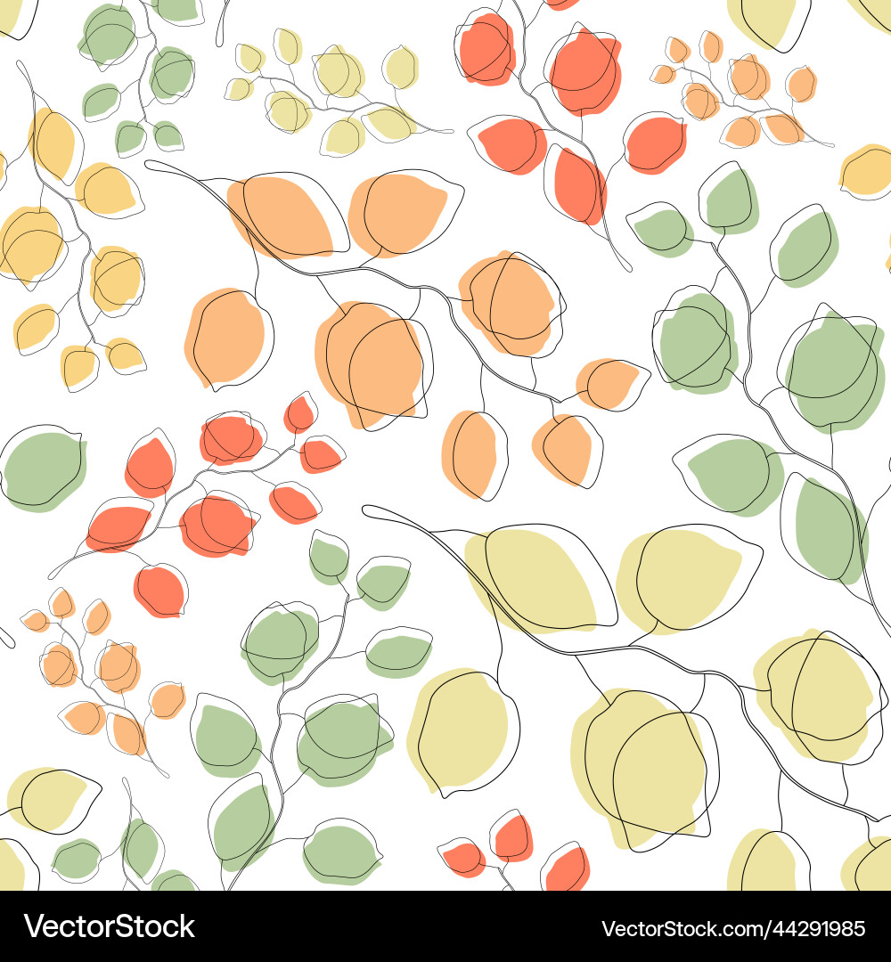 Background image pattern design linear leaves vector image