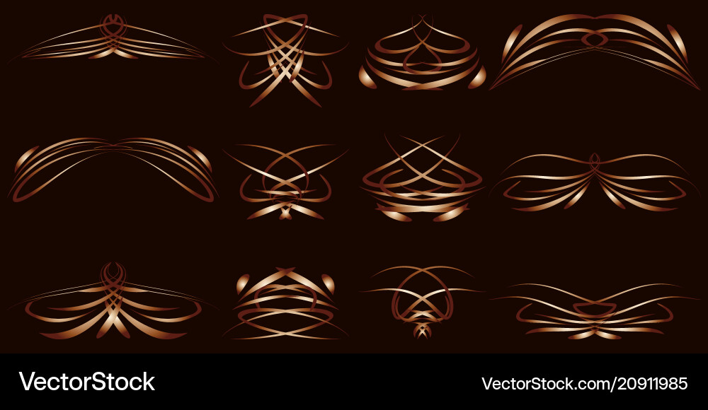 Bronze set of vintage objects for menu design Bronze set of vintage objects for menu design vector image