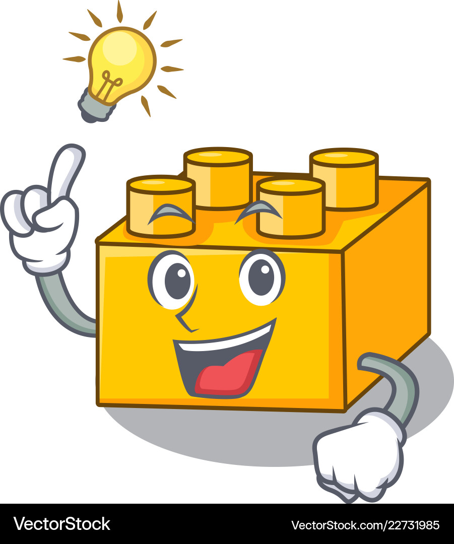 Building Blocks Mascot - Idea Shape vector image