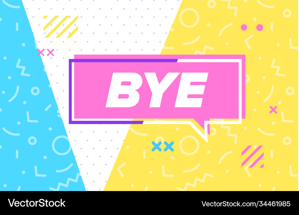 Bye in design banner template for web Bye in design banner template for web vector image