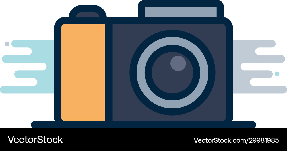 Camera device line fill block style icon vector image