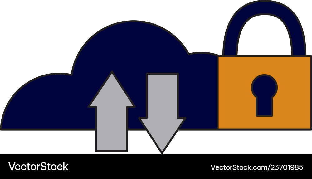 Cloud computing upload download security Vector Image