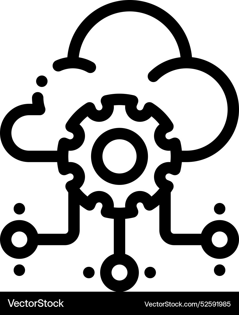 Cloud settings icon thin linear style design Vector Image