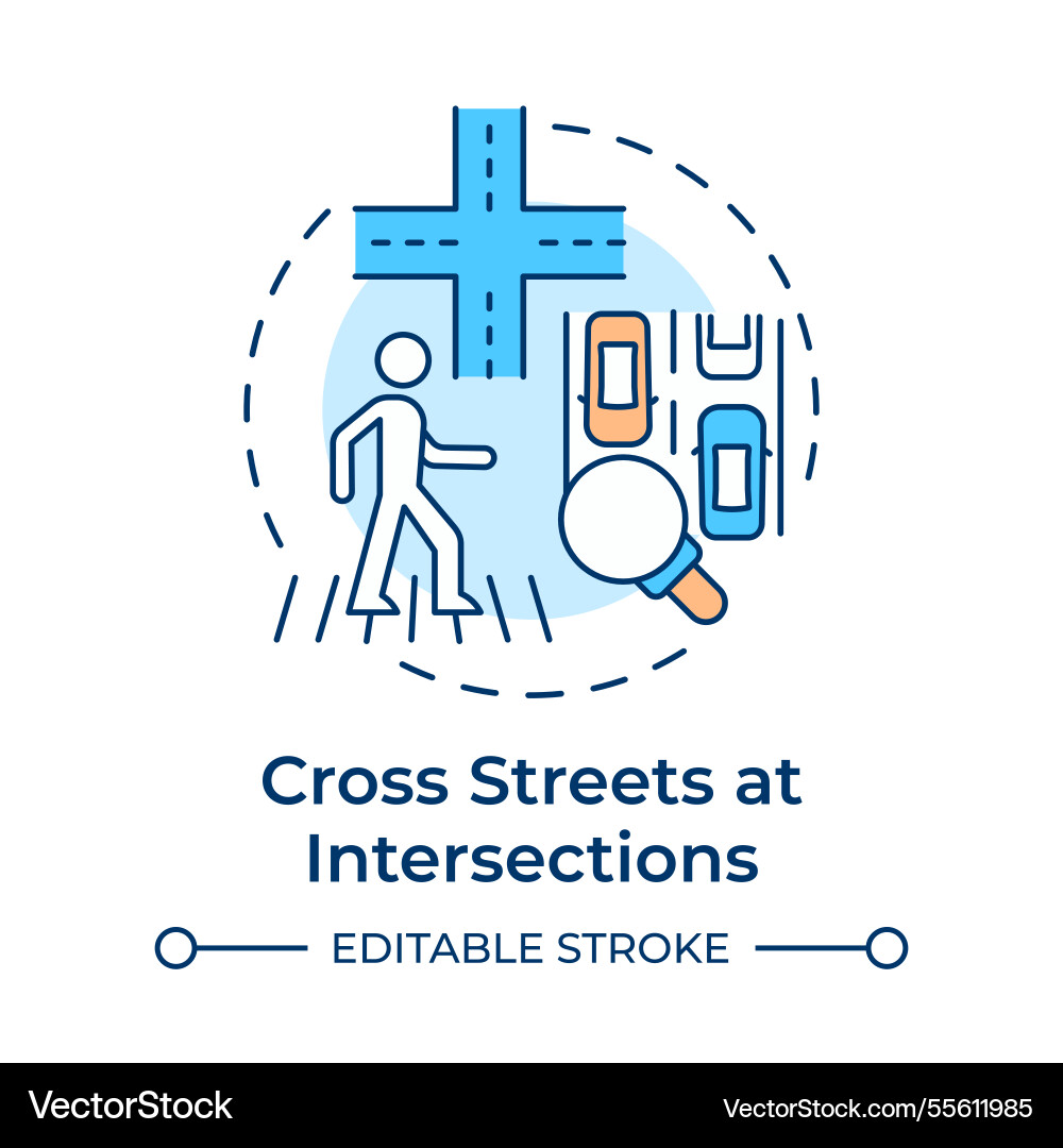 Cross streets at intersections multi color Cross streets at intersections multi color vector image