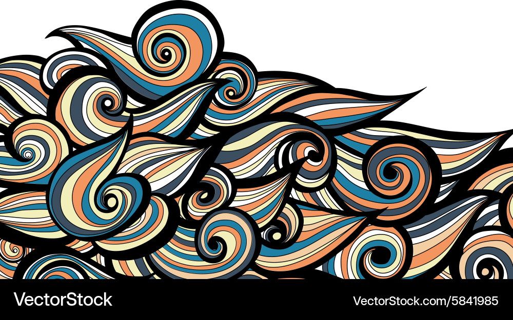 Curl abstract pattern with multicolored waves Vector Image