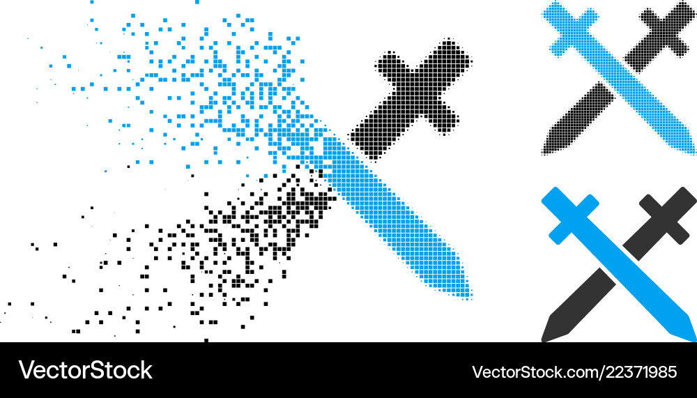 Disintegrating Swords Icon Vector Image