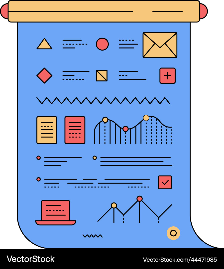 Document flat icon business data analysis vector image