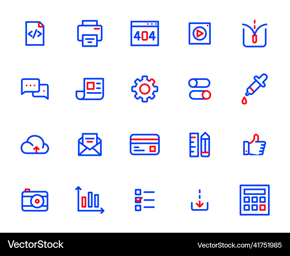 Einfache Linie Kunst zwei Farbe ui Icons gesetzt html Einfache Linie Kunst zwei Farbe ui Icons gesetzt html Vektorbild