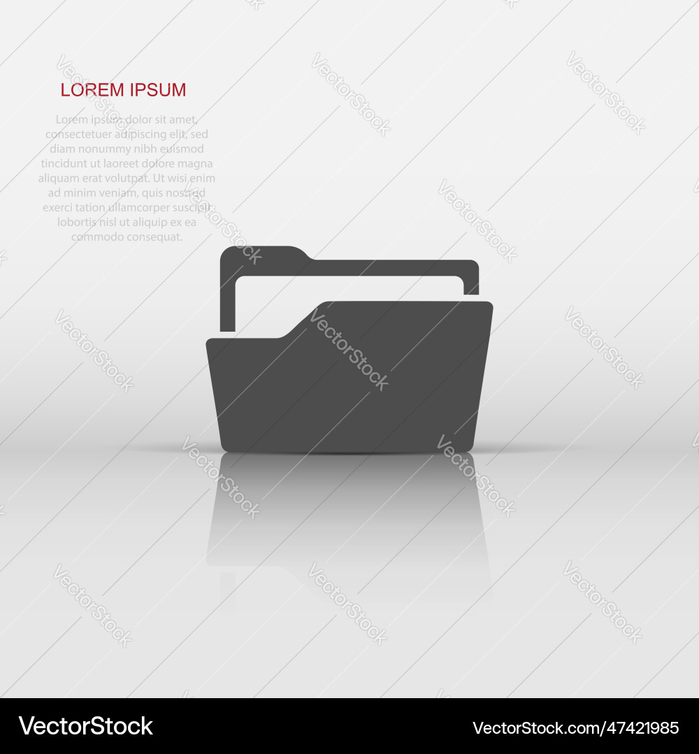 File folder icon in flat style documents archive File folder icon in flat style documents archive vector image