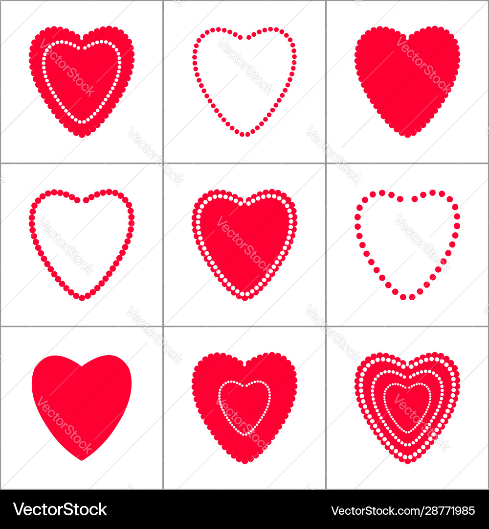 Heart icons design elements set vector image