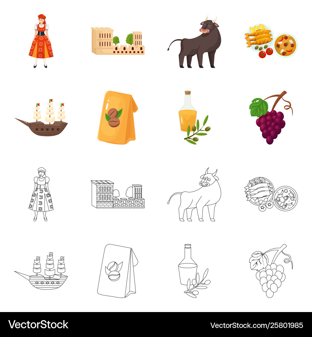 Isolated object and historic symbol set Isolated object and historic symbol set Vector Image