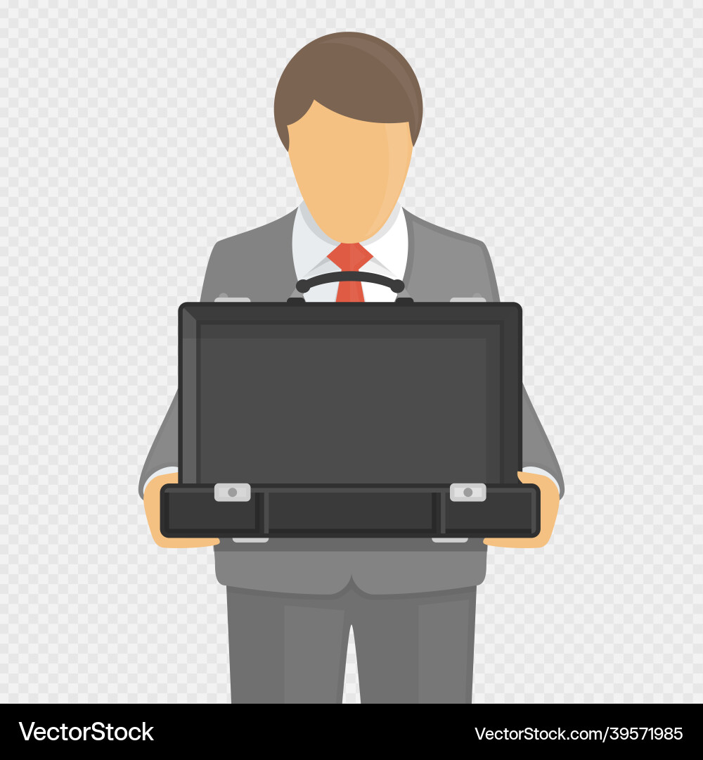 Man with empty open briefcase Man with empty open briefcase vector image