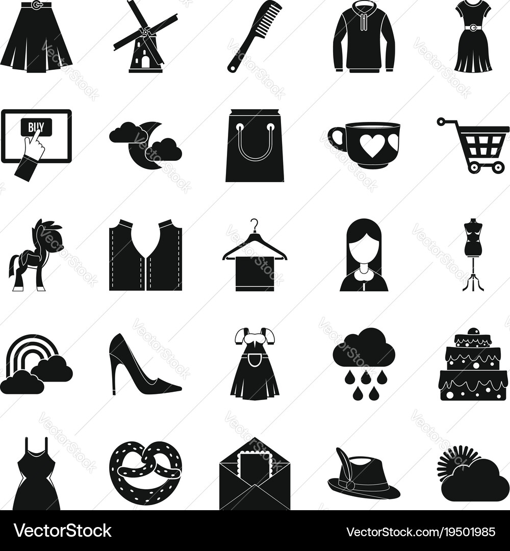 Manner icons set simple style Vector Image